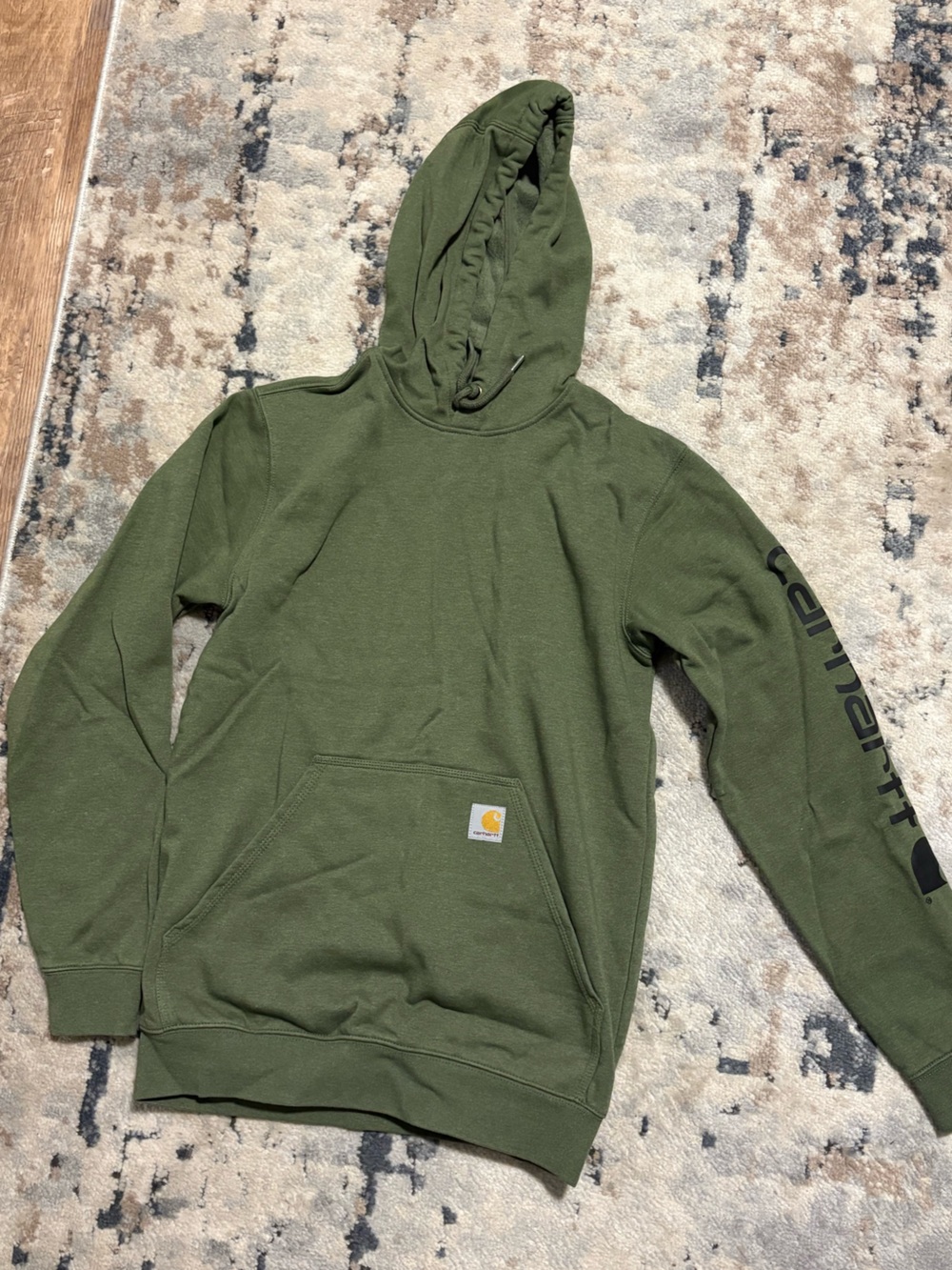 Carhartt Olive Green Logo Pullover Hoodie